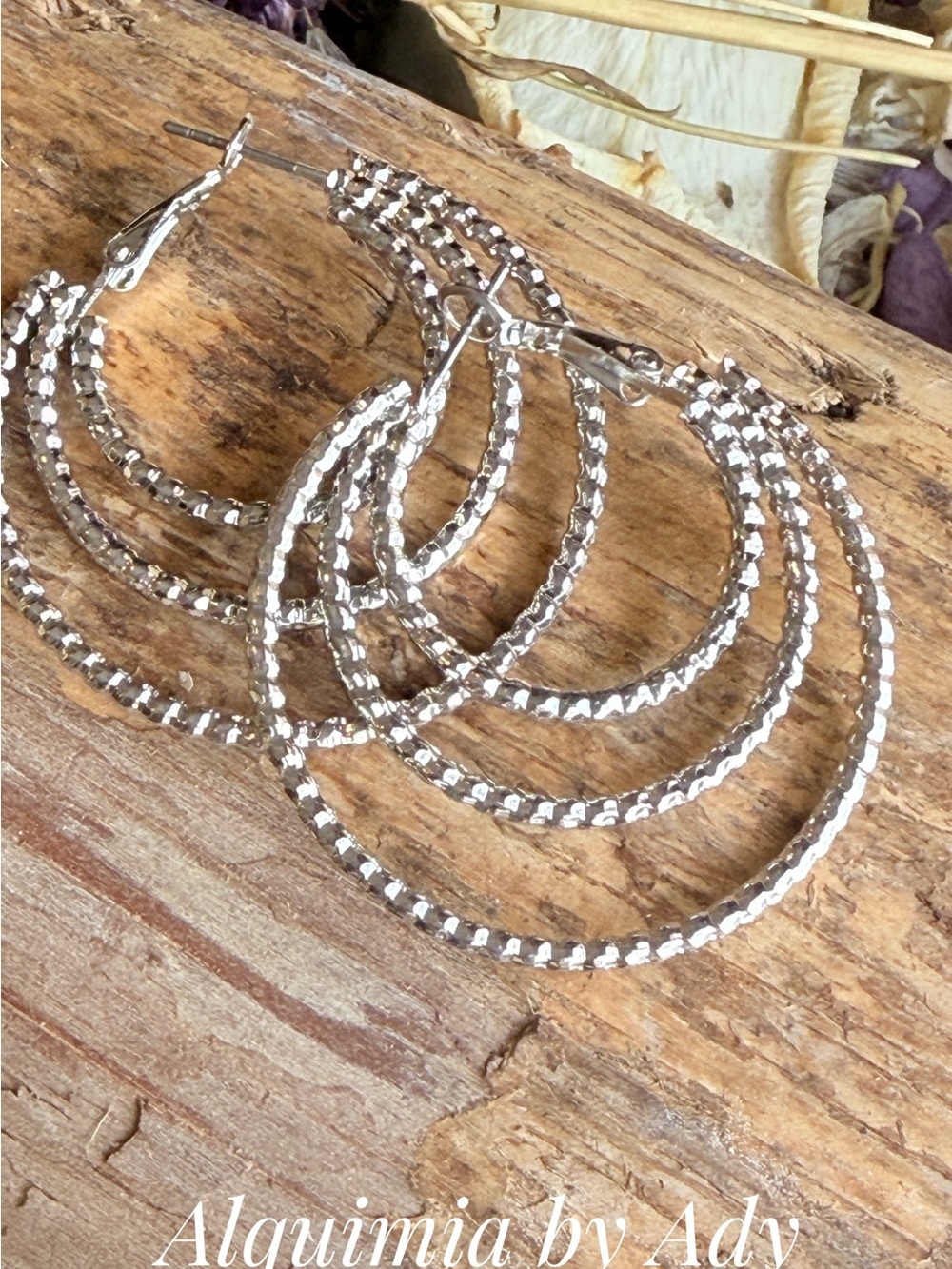 Alquimia Silver Layered Textured Hoop Earrings